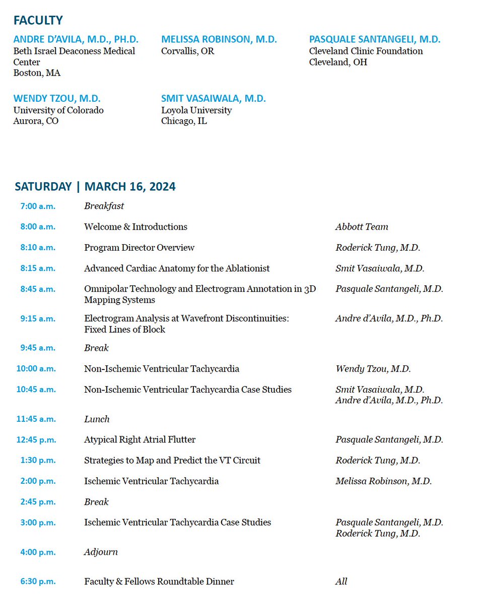 5th annual Advanced Mapping of Complex Arrhythmias this weekend in SF! #EPFellows @AbbottCardio @Zo_EP2 @Dr_Santangeli @MRobinsonEP @svasaiw @Davilandre