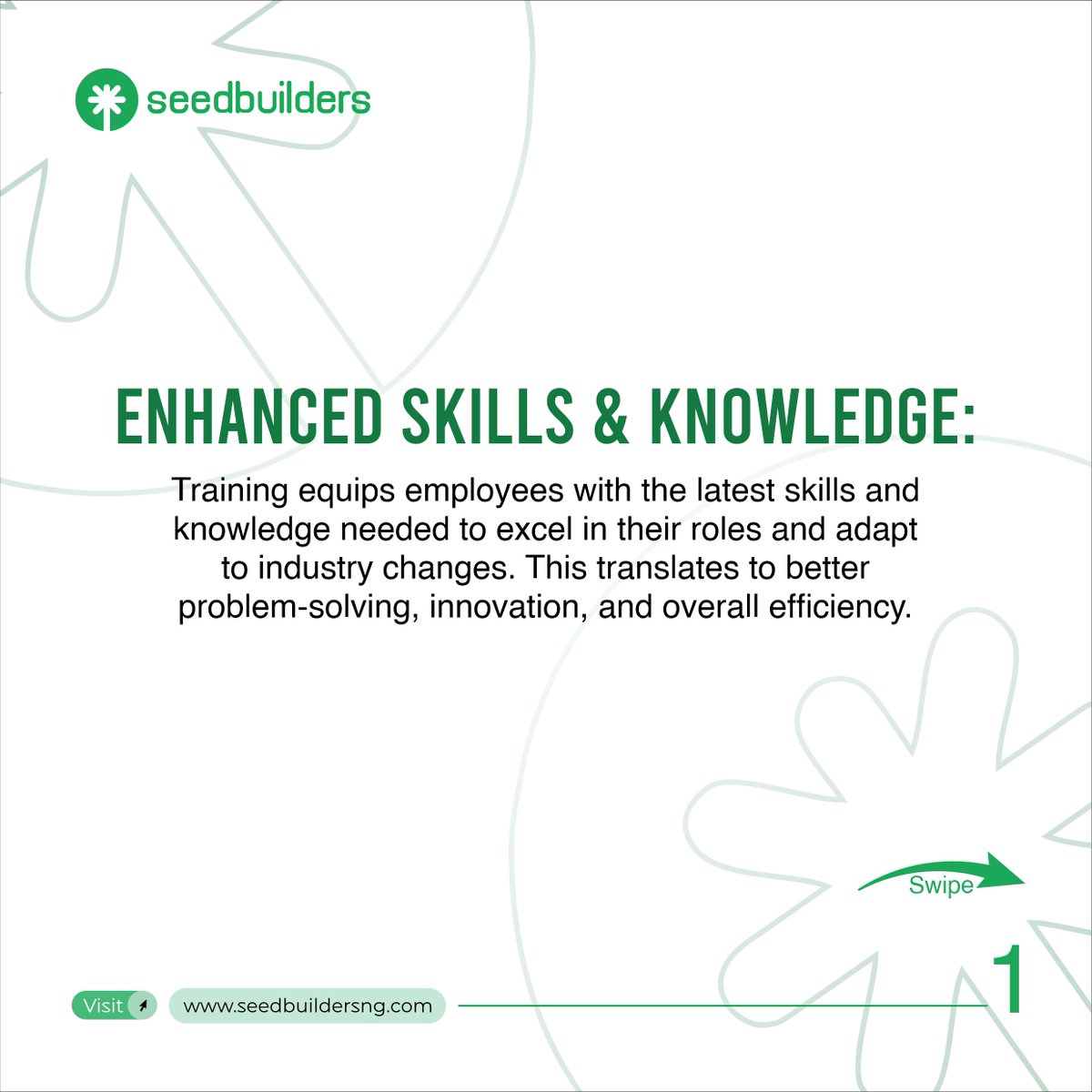 seedbuildersng's tweet photo. Enhance your team's skills, boost productivity, and drive success with our premium B2B employee training services. Our customized programs deliver real results, equipping your staff with the tools they need to excel. Elevate your team's performance today! #Training #SkillsBoost https://t.co/EI1OZ3A8v0