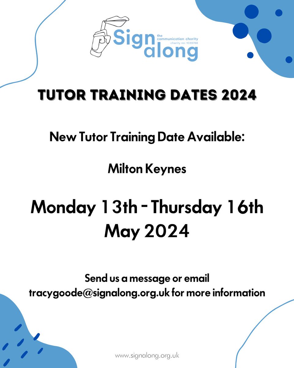Signalong's tweet image. We still have a few spots left for our upcoming Tutor training course. Don&apos;t miss out on this amazing opportunity to make a difference in someone&apos;s education journey. 
Join us and let&apos;s embark on this exciting teaching adventure together! 🎉🌟 

#TutorTraining #MakeADifference