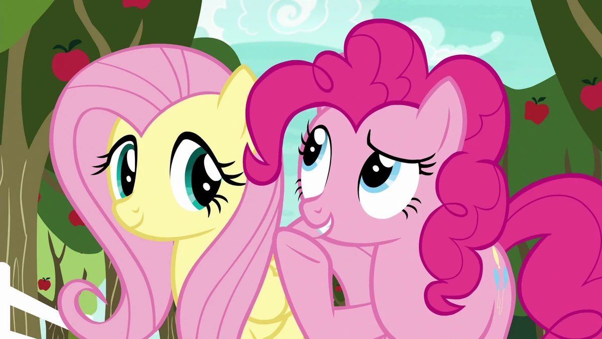 fluttersfeed's tweet photo. pinkie pie and fluttershy 🧁🦋 https://t.co/hs3LPqitH4
