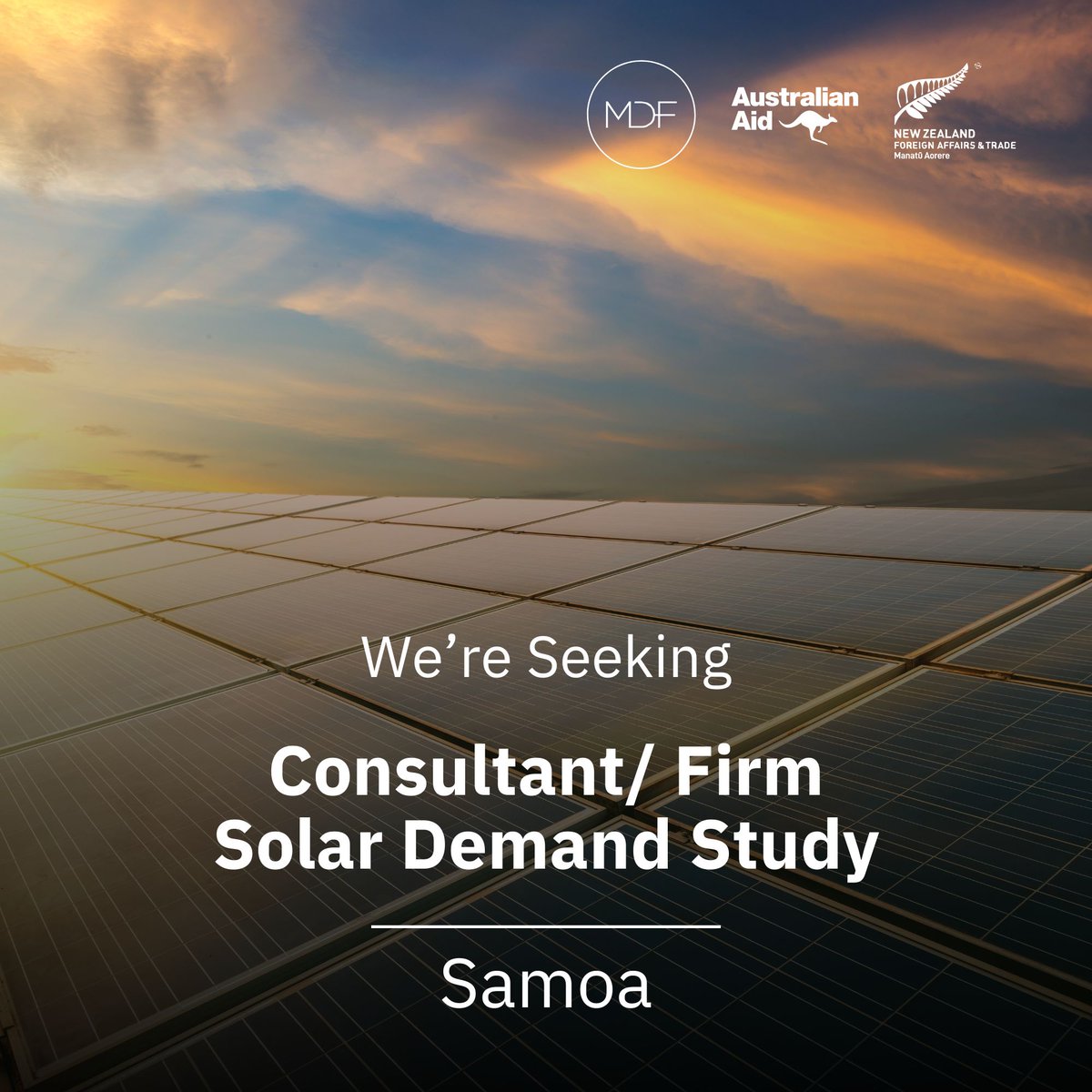 #MDF is #NowSeeking the services of a consultant or firm to conduct primary research into awareness and demand for rooftop solar in #Samoa. To apply, visit: bit.ly/mdf_solardeman… #SolarResearch @PalladiumImpact @Swisscontact