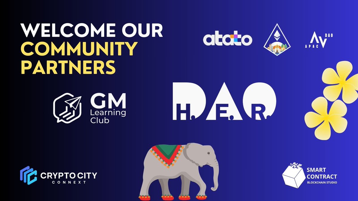We are thrilled to announce our community partners for ETH Bangkok: @gmlearningclub & @_HerDAO! Join us for a fantastic event filled with innovation, collaboration, and blockchain enthusiasts. Don't miss out! #ETHBangkok @atato_tech @apacdao @guardiangpt @Chiangmaicrypto