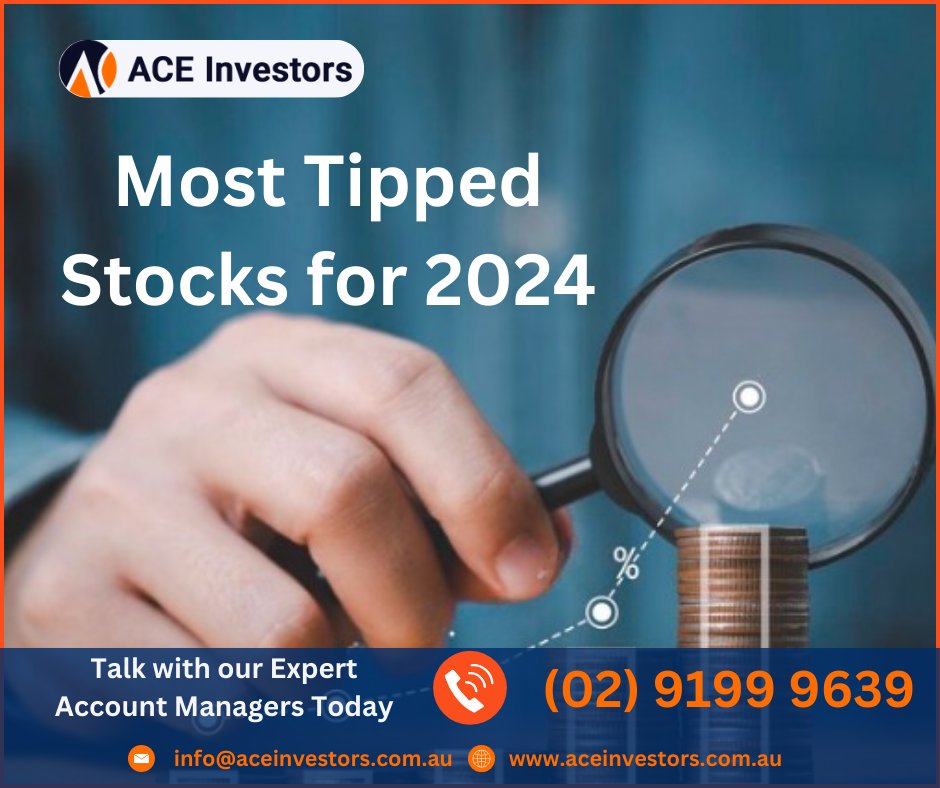 Most Tipped stocks for 2024
Talk with our Expert Account Managers Today
(02) 9199 9639
aceinvestors.com.au
info@aceinvestors.com.au
#pennystocksinvesting #StockInvestment #stockmarket #dividentstocks #ASXnews #tradingview #pennystocksinvesting #SmallCapInvesting #investment