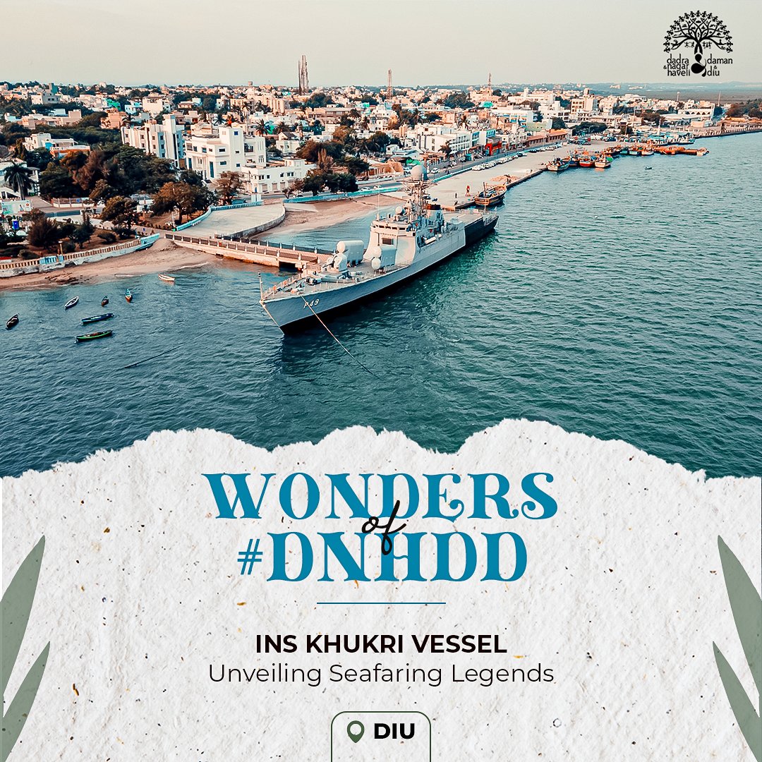 dnhddtourism's tweet photo. Setting sail through history! ⚓️ Uncover the legendary tales aboard INS Khukri vessel in Diu. Dive into the maritime wonders of #DNHDD! 🌊 #SeafaringLegends #DiuDive #diuisland #diu #explorednhdd #dnhddtourism #explore #exploreindianislands #IslandDreams https://t.co/hdV7Bj0kr1