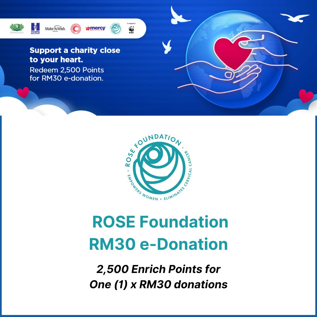 Do you have ENRICH points that are expiring? Why not consider an e-donation towards ROSE Foundation? For more information on what we do, visit programrose.org #ProgramROSE #EnrichMalaysiaAirlines