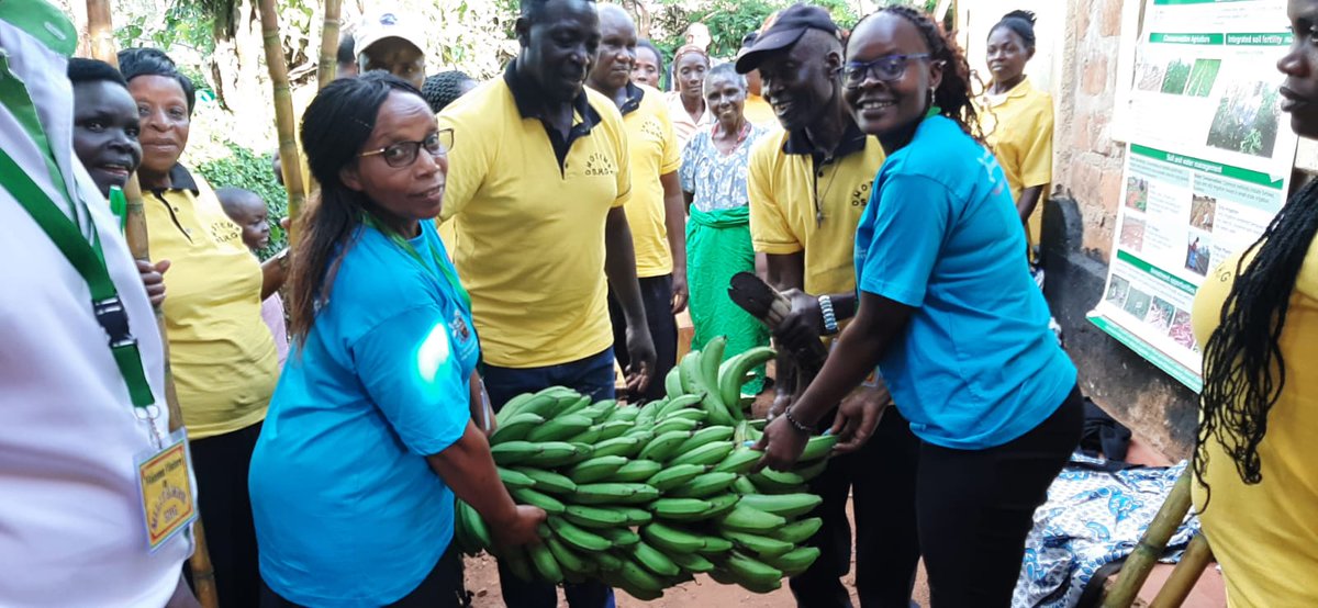 estherkanduma's tweet photo. The @IntVetVaccNet @uonbi @AWARDFellowship #WomenInSTEM #WomenInScience are committed to #engage #communities to #improvelivelihoods #communityengagement #Scienceoutreach #capacitybuilding. Today, we had a memorable time with banana farmers in @kisiicounty3 #InspireInclusion https://t.co/BsOh0XP39U