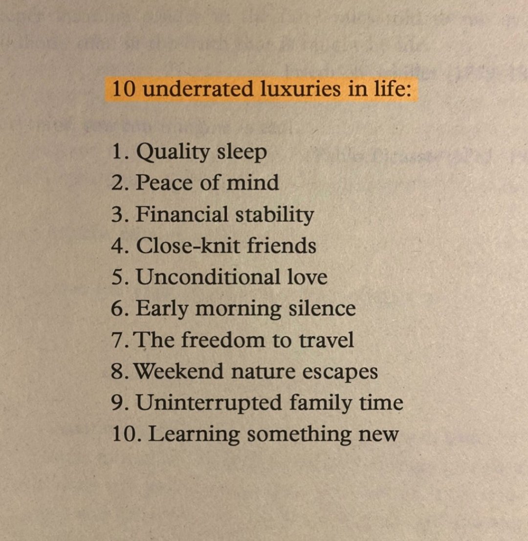10 Underrated luxuries in life: