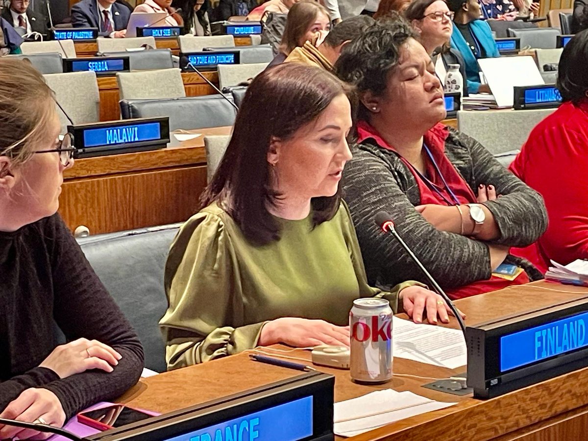 #GenderEquality and women’s empowerment is the surest fast-track to promote development” says Sanni Grahn-Laasonen, Minister for Equality of Finland in the national #CSW Statement of Finland. 

#CSW68 #FinlandCSW