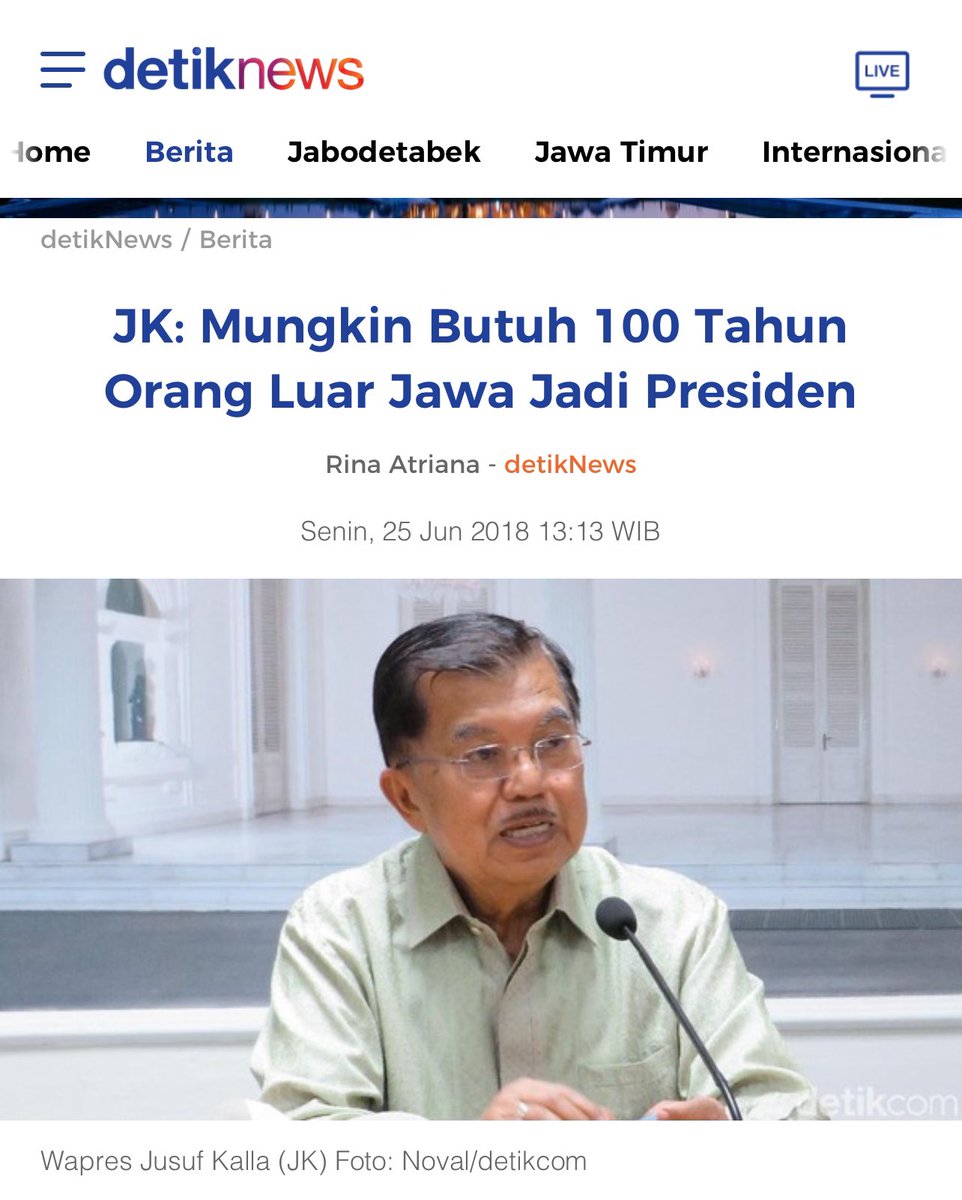 Kami mendukung mati matian agar Bp menjadi Presiden, Bp Pesimis. Kami mendukung mati matian Setengah Jawa menjadi Presiden Terpilih, Bp masih ganggu kami & pesimis. Bangsa ini milik kita bersama jangan wariskan perasaan minoritas & rendah diri🙏🏼