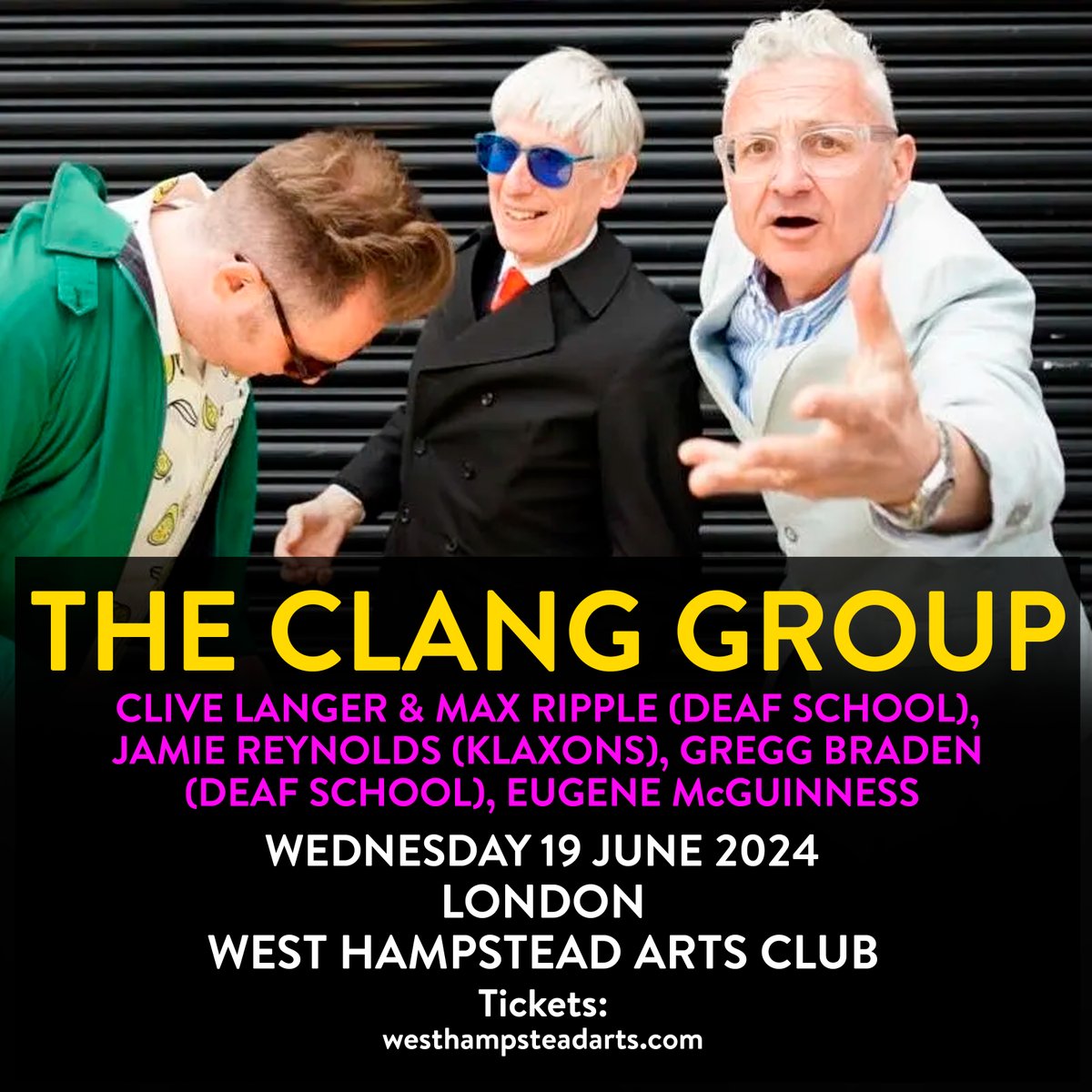 Following on from last months sold out show .@TheClangGroup return on Wednesday 19th June. Tickets HERE : tickettailor.com/events/westham…