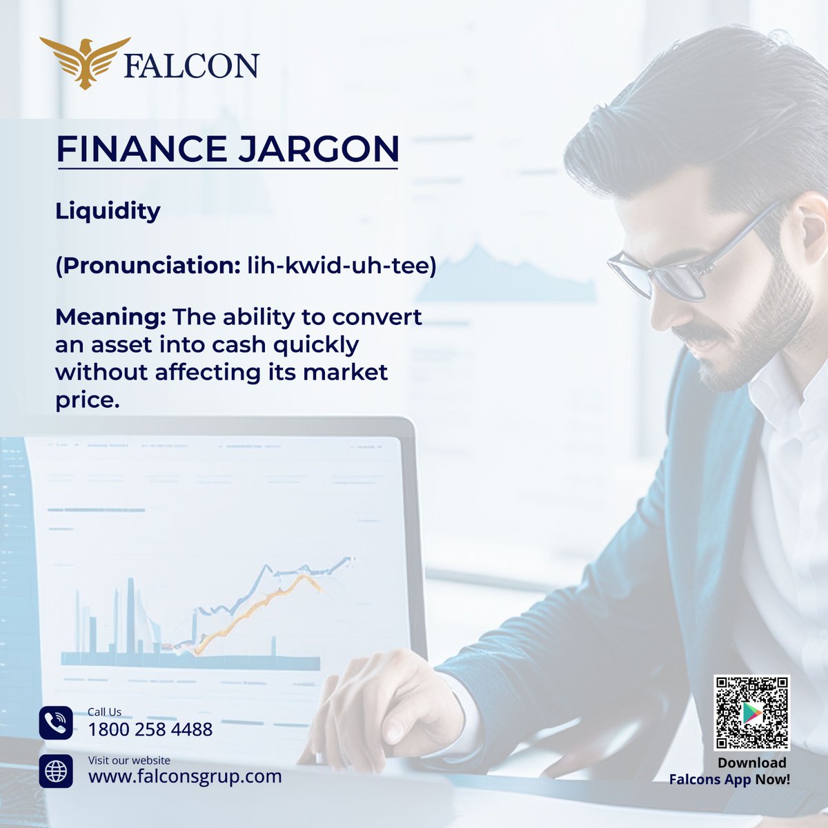 Cash flow feeling tight? Liquidity is your lifeline! It's about having assets you can swiftly convert to cash. Keep your financial waters flowing smoothly

Visit: falconsgrup.com
Contact us: 18002584488

#financejargon #financejargons #falcon #falconinvoicediscounting