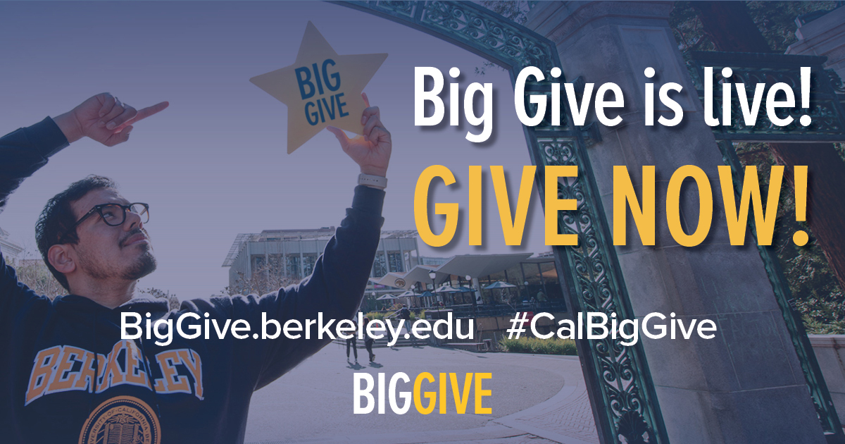 Big Give is here! Today a generous anonymous donor will give $1,000 for every gift - of any size - donated to Bioengineering, up to $25,000!! Make a gift and spread the word! bit.ly/BioEBG24 #BerkeleyBioE #CalBigGive @Cal_Engineer