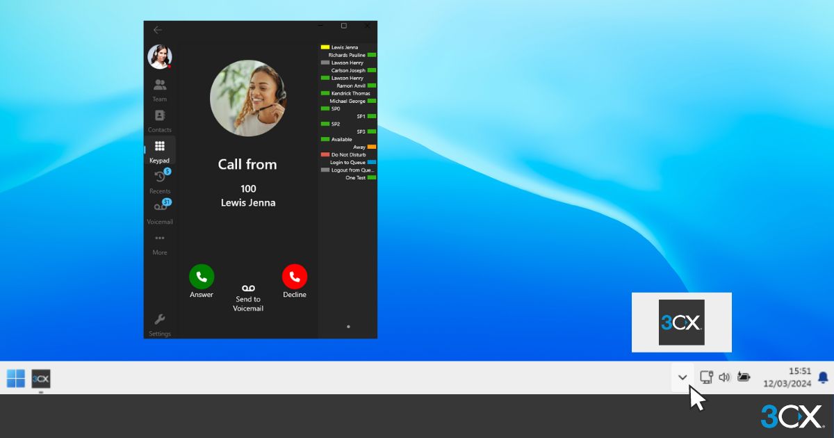 3CX_IberiaLatam's tweet image. Nuevas funciones en Softphone 3CX V20 para Windows: minimiza la app a la bandeja del sistema y personaliza teclas de acceso rápido para una comunicación eficiente. Descarga ahora: bit.ly/4cbxuVn 🚀💬 #Softphone #WindowsApps
