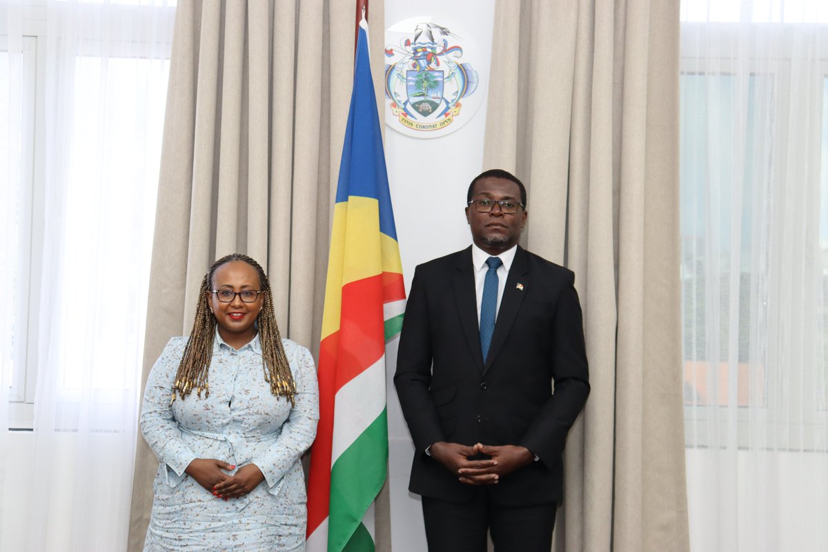 Newly accredited Ambassador-designate of Ethiopia to Seychelles, H.E. Ms. Etsegenet Bezabih YIMENU, met with Minister Flavien Joubert to foster diplomatic ties and discuss mutual cooperation in Agriculture