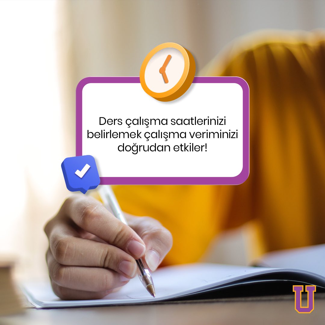 Ders çalışma saatleri, verimli öğrenme açısından oldukça önemlidir. Her öğrencinin kendine özgü bir çalışma ritmi vardır ve en iyi sonuçları elde etmek için bu ritmi bulmak gereklidir. 🙌🏻

#UğurluOlmak