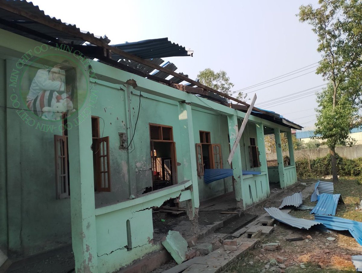 SKham33862's tweet photo. Terrorist acts of #Arakan Army (AA) on a school in #Shwepyitha Village of #Sittway Township. For a devil #acts at the time of #marticulation exam, #international #orgs and #terroristsupporters shouldn't pretend not to know and turn a blind eye.
@KhineThuKha @ViewsofMM22 https://t.co/0kqYJxvMo9