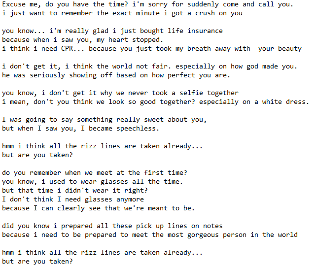 i don't lie when i said i prepared all the pick up lines just for kiara....  but i'm so nervous as i don't use them all.