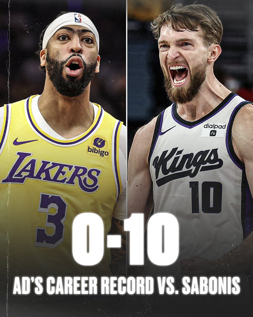 SportsCenter's tweet photo. Sabonis drops a triple-double and remains undefeated against AD 😳 https://t.co/5QNGdkqW7f
