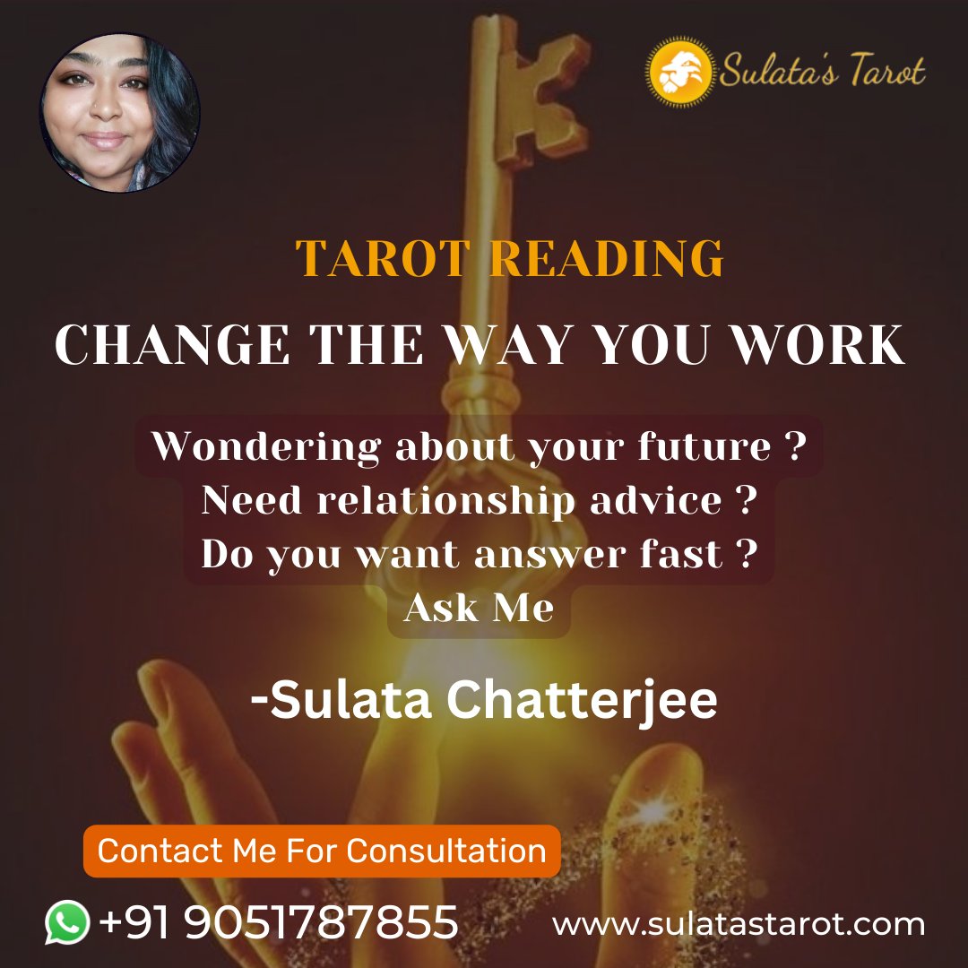 Tarot Reading: Change the Way You Work.
Wondering about your future ?
Need relationship advice ?
Do you want answer fast ?
sulatastarot.com

#tarotreading #meditation #lovemarriage #relationshipissues #relationship #money #love #remedies #soulmateattraction #karma