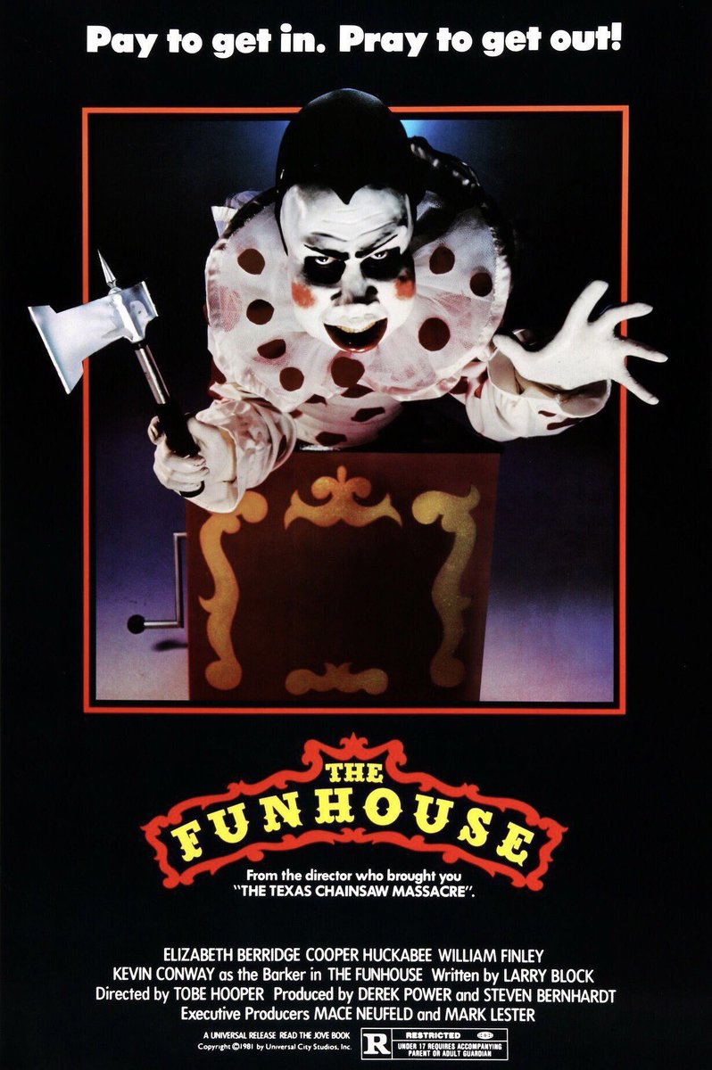 FilmNewsNos's tweet photo. 🎬MOVIE HISTORY: 43 years ago today, March 13, 1981, the movie ‘The Funhouse’ opened in theaters!
#ElizabethBerridge #CooperHuckabee #LargoWoodruff #MilesChapin #KevinConway #WayneDoba #SylviaMiles #WilliamFinley #ShawnCarson #RebukaHoye #JakeMcDermott #JeanneAustin #TobeHooper https://t.co/imcHd5hCZb