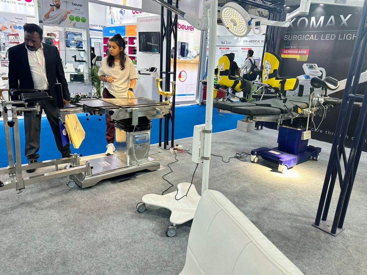 Glimpses of #KoinamedIndia stall at F 20 on Day 1 of @medical_fair 2024 at Bombay Exhibition Center, Mumbai. Exhibition will continue till 15th March. Clients and partners visited us to explore our #LEDOTLights, #SurgeryTables, etc and for mutual collaboration opportunities.