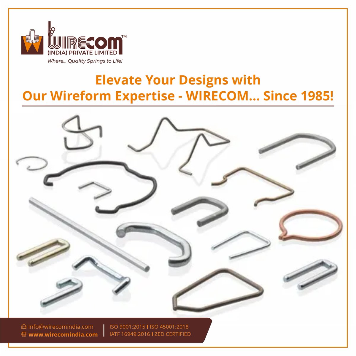 WirecomIndia's tweet image. Wirecom India has a team of innovative and talented designers combines creativity and technical expertise in making quality wireforms.

#spring #springs #compressionsprings #industrialspring #springmanufacturer #springcoiling #wirecomspring #conicalspring #industrialspring