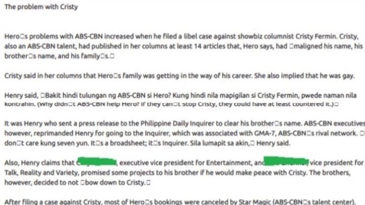 valramsg22's tweet photo. @Olangot1 @levilipa Lol, in hero's case it has nothing to do with his family. It was because of Cristy Fermin, they were released because they requested for it,  ABSCBN did not get rid of him because of attitude issues that  were circulating, you're a victim of fake news for a long time 😆 pity you. https://t.co/W99l73f1n9