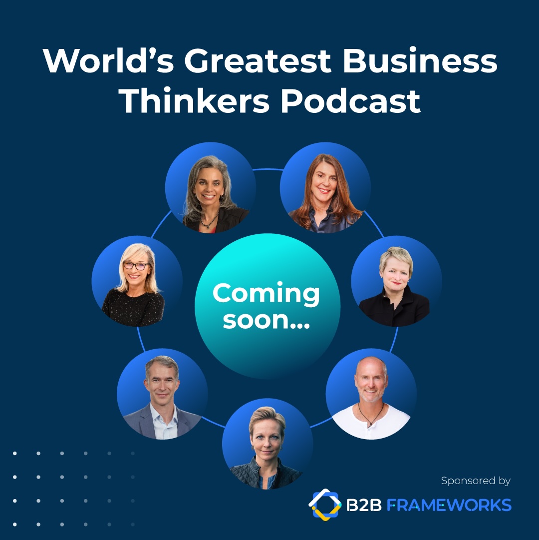 Stay up-to-date with the latest thinking from the best business minds? 🤔 The 'World's Greatest Business Thinkers Podcast' (with @b2bframeworks ) is launching later this month inc @profwendysmith @rgmcgrath @HerminiaIbarra @ChipConley @CelineSchill @PiaLauritzen @ScottDAnthony