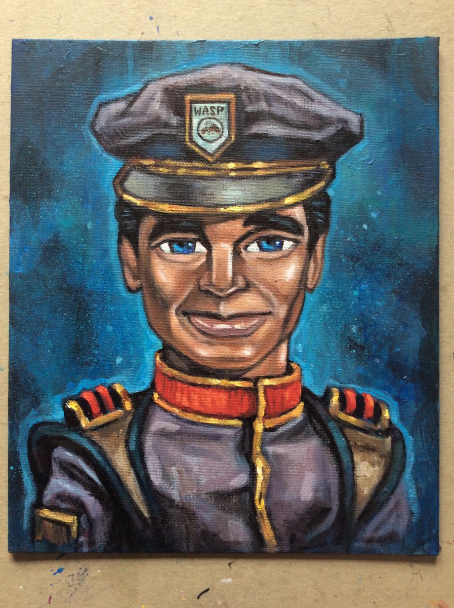 eddycrosby's tweet photo. Hereโs the finished painting: Troy Tempest from Gerry Andersonโs Stingray. Acrylic on art board 10โ x 12โ #troytempest #stingray #sketchbook #drawing #gerryanderson #supermarination #puppets #fanderson #thunderbirds https://t.co/JsM7MlZdIP
