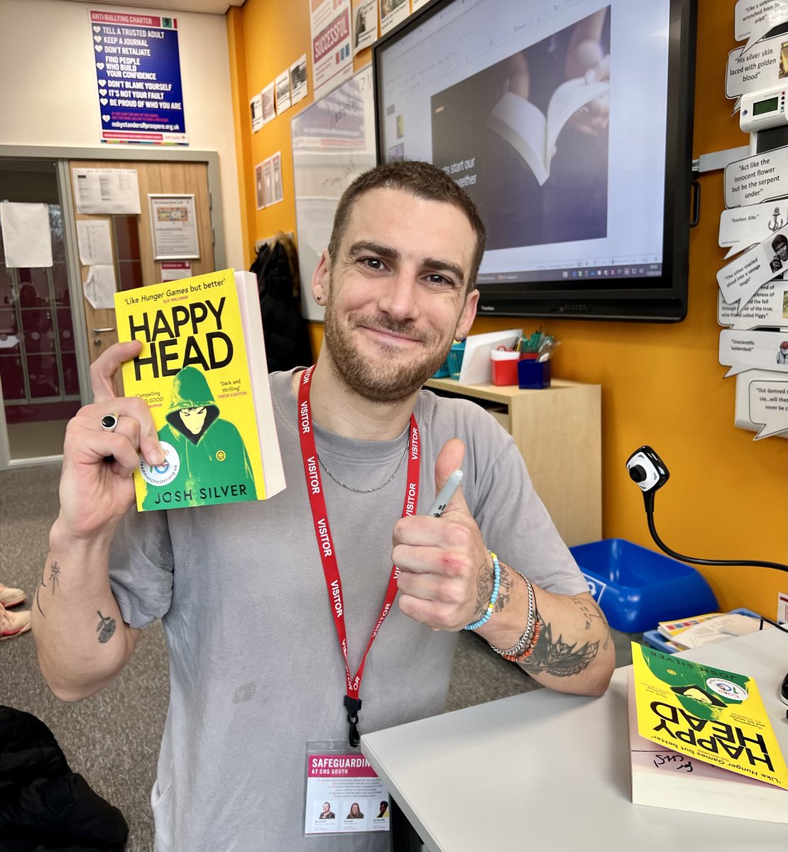 MancLibraries's tweet photo. Another fantastic session with YA author Josh Silver @chssouthmcr. Inspiring open &amp; honest discussions around mental health &amp; identity + workshopping ideas for creative writing. A true inspiration for young people 💫📚
#ReadMCR #WorldBookDay2024 @smudgecotton @WorldBookDayUK https://t.co/QFvvGAU4Yr