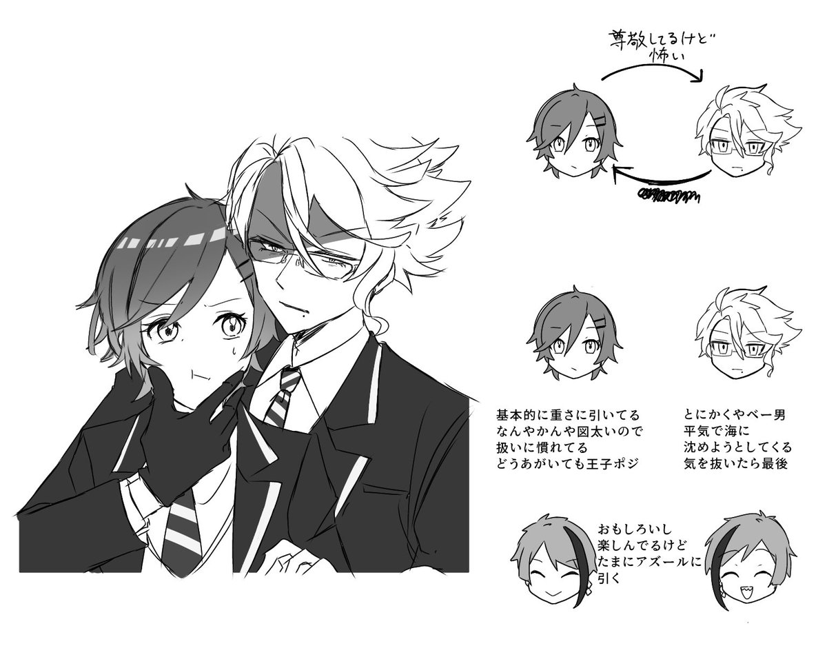 うちのフェロ監とアズ監です
よろしくお願いします
※妄想強め 女監督生 