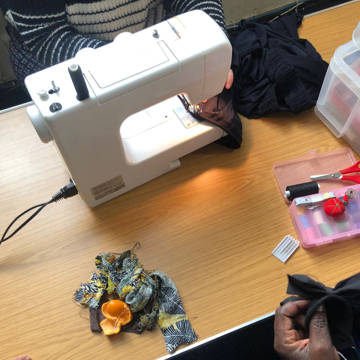 The Craft Corner at the Centre has become a popular spot with those in our community brining items to mend, creative projects to start, and a place to relax and chat while sewing. Thanks to a donation of a sewing machine from John Lewis & Partners for making this possible!