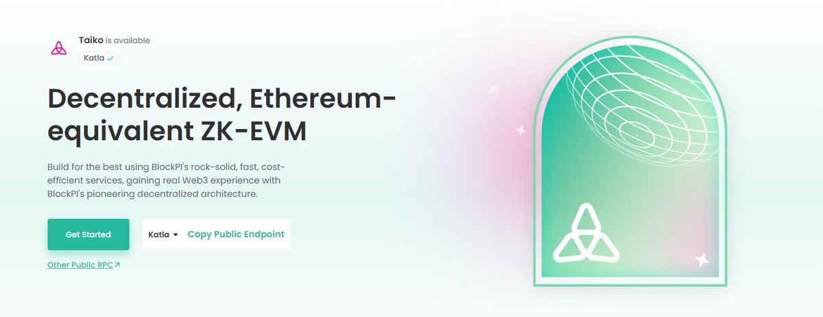#Taiko is building the world's first Ethereum-equivalent (Type 1 #zkEVM) &amp; based #ZK rollup in order to scale Ethereum in a manner that emulates it as closely as possible — both technologically and ideologically.
blockpi.io/taiko