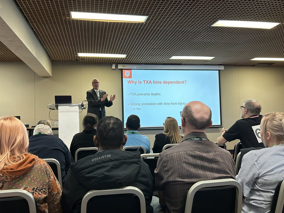 Reflecting on yesterday’s final lecture delivered by the inspiring Professor <a href="/TJCoats/">Tim Coats</a> about his pioneering work around coagulation in trauma. This was a huge privilege to listen to and a very well deserved Trauma Care Fellowship award! 👏🏼👏🏼 <a href="/TraumaCareUK/">Trauma Care Charity UK</a>