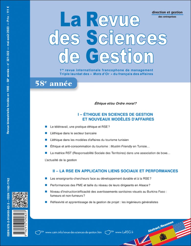 'Le télétravail, une pratique éthique et RSE' par Camille CHERKAOUI (@EDCofficiel) et Abderahman Jahmane (@IPAGBS) dans La Revue des Sciences de Gestion 2023/3 (N° 321-322), p.15-27 cairn.info/revue-des-scie… #télétravail #éthique #RSE