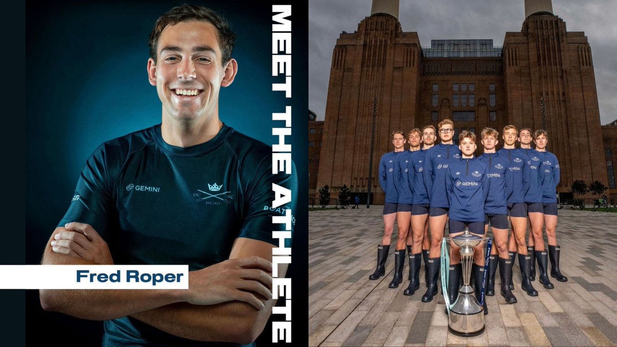 Congratulations to Somervillian Fred Roper on being selected to row in the Men’s Blue Boat at this year’s Boat Race on 30th March! Fred's an MSc student at Somerville researching sustainable energy transition who previously rowed for @UCBerkeley 📸@OxfordUniBC