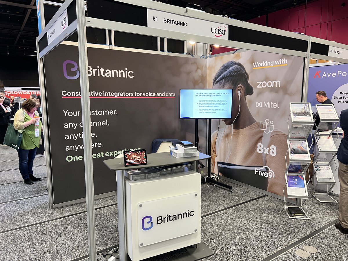 BritannicTech's tweet photo. 🎉 It's showtime at #UCISA24!  We're buzzing with excitement at Stand No. 81! Swing by for a chat with Alex Chapman and Steven Higgins and uncover exciting innovations we've got lined up for you! Let's #innovate, and inspire together! #Networking #UCISA #HigherEducation https://t.co/u0WxWfY8BZ