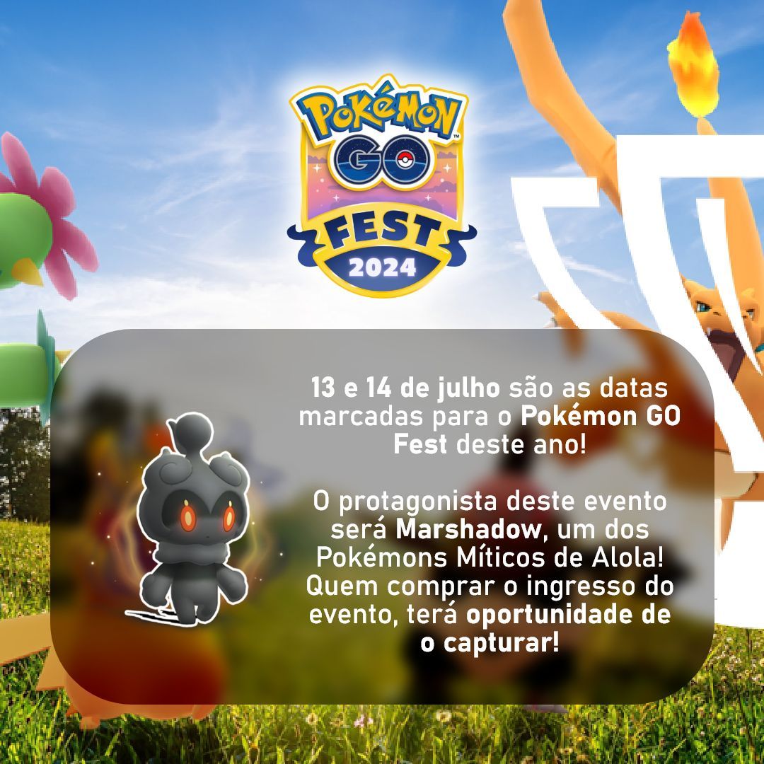 Marshadow vai ser a mascote da edição do GO Fest deste ano! 👻  
Ansiosos para o capturarem? 💪 

#pokemon #pokemongo #pokemongofest #marshadow #2024