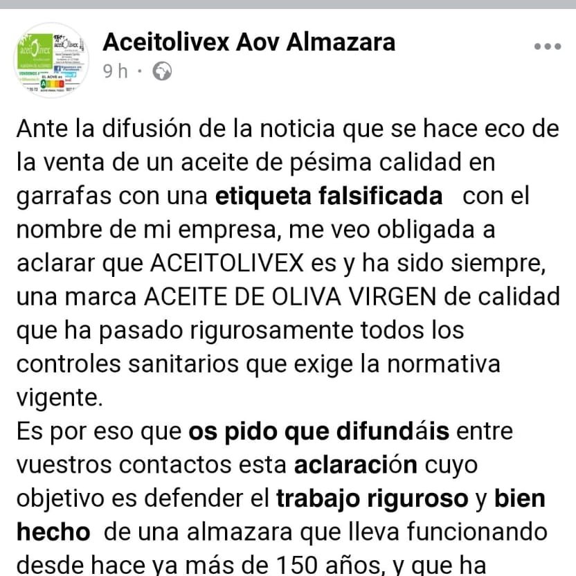alfonsoleologo's tweet photo. En ocasiones el #fraude en alimentación no solo daña al #consumidor, también a las #almazaras que cumplen con la ley y luchan por un buen #aceite. En este caso unos delincuentes (presuntos diré) han usado etiquetas fotocopiadas de una marca de #Extremadura para engañar y timar. https://t.co/bK9iCmTUVY