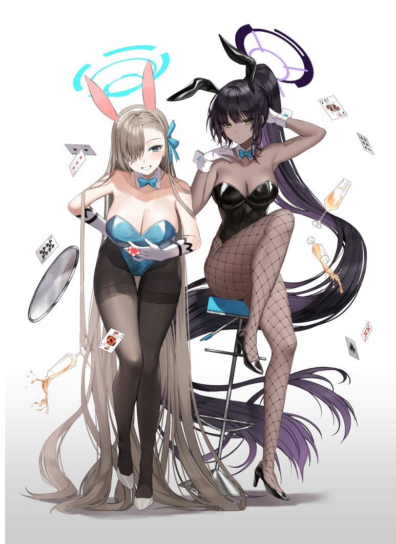 アスナ(ブルアカ) ,アスナ(バニーガール) ,カリン(ブルーアーカイブ) ,カリン(バニーガール) 「メロンブックス様の「ブルーアーカイブ大応援企画2024」に参加させていただきまし」|Aile/エル🧀お仕事募集中のイラスト