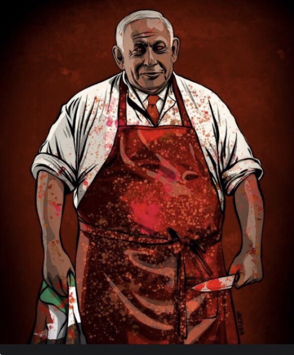 jp_dutch's tweet image. #Bibi is the #DPB (demented psychopathic butcher) of #Gaza.