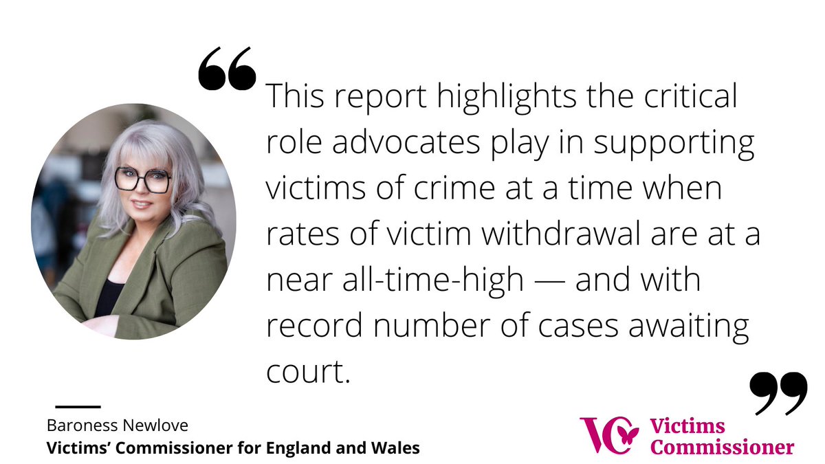 📣Today I publish my new report on victim advocates. Unsung heroes, victim advocates are the backbone of the justice system for survivors. The report details how they empower victims on their justice journey & ensure their voices are heard. Read here ➡️ victimscommissioner.org.uk/news/going-abo…