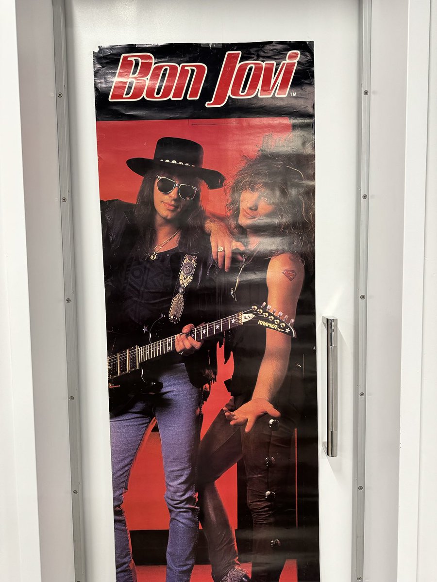 Dug up my late 80s/early 90s ⁦@BonJovi⁩ door poster to celebrate the world premiere of their new song today! Hear it at 9 AM on ⁦@3WSPGH⁩! ⁦@jonbonjovi⁩