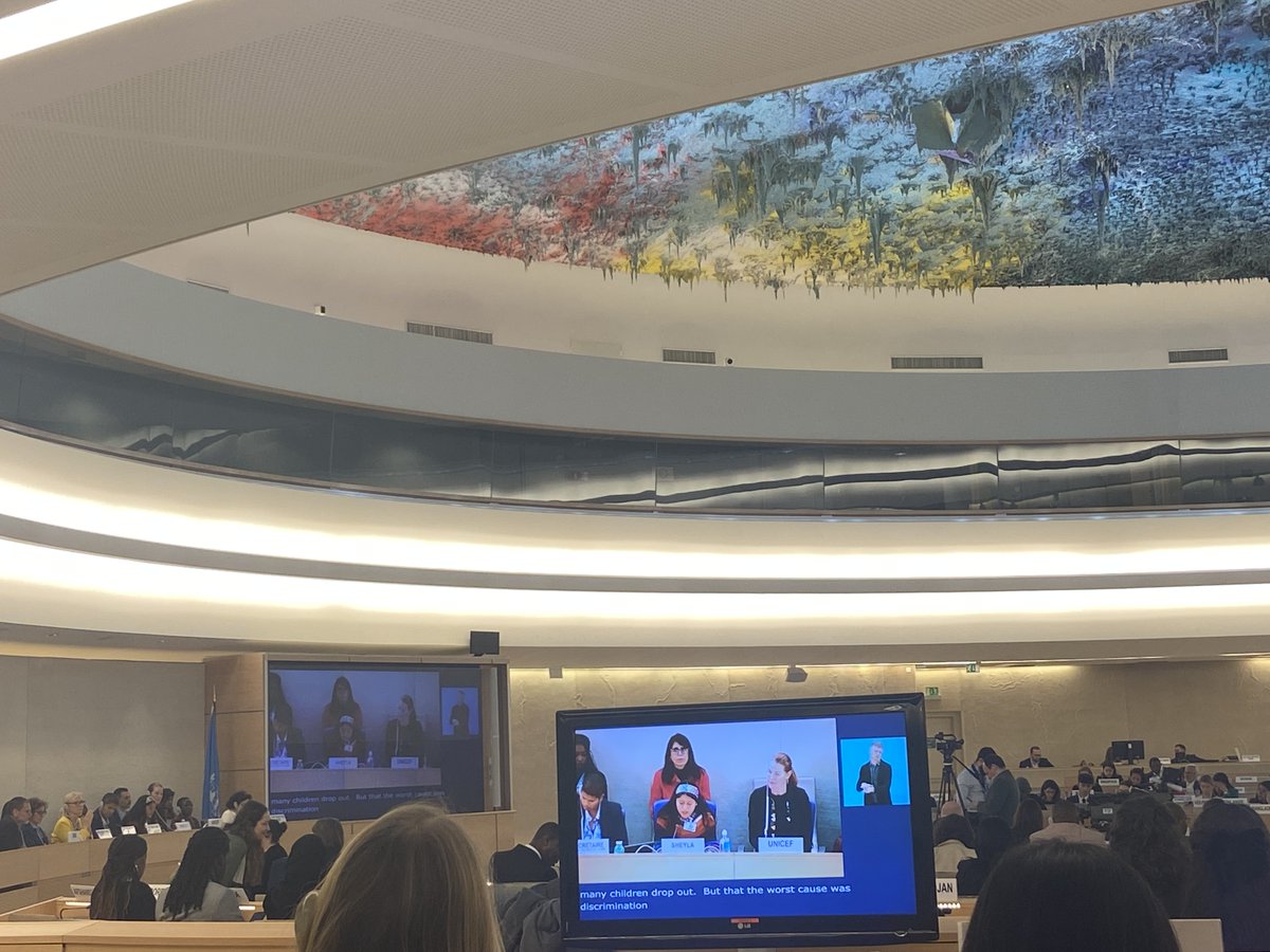 📢 Sheyla, Child #activist from #Peru 🇵🇪: #SocialJustice is an absolute necessity in today's world! We need to achieve #unity and full basic respect of everyone's #rights' #ADRC2024 #inclusivesocialprotection #HRC55