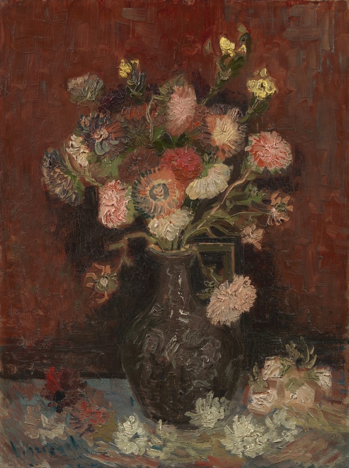vangoghmuseum's tweet photo. Vincent was impressed by the Southern French artist Adolphe Monticelli's emphatic brushwork and habit of using generous amounts of paint. Can you see the resemblance?
1 Vincent van Gogh, Vase with Chinese Asters and Gladioli,1886
2 Adolphe Monticelli, Vase with Flowers, c. 1875 https://t.co/91Svfmdi4c