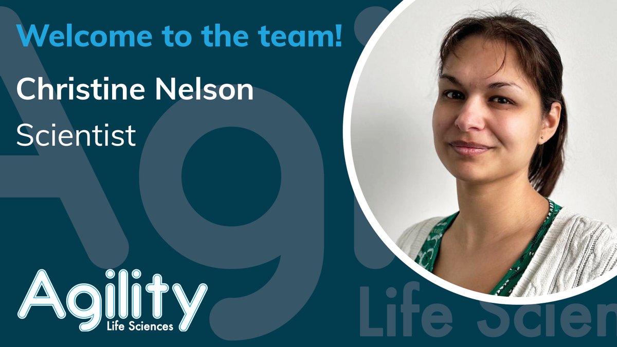 We'd like to extend a warm Agility welcome to the newest member of our #DreamTeam, Scientist Christine Nelson! #FutureproofFormulationsFast #FormulationDevelopment #Recruitment