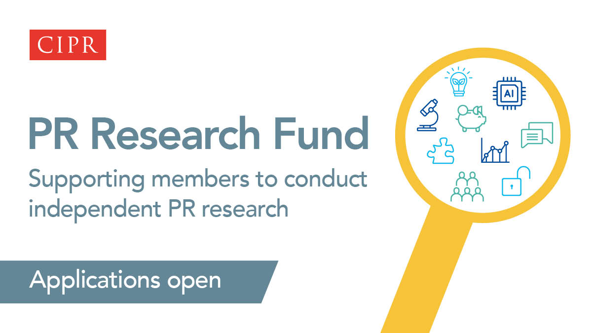 Are you passionate about advancing the PR profession? 

Our 2024 Research Fund offers grants of up to £2,000 to support members at any stage of their careers to conduct independent research in topics relevant to PR.

Learn more and apply by 22 March: bit.ly/4bWAQve