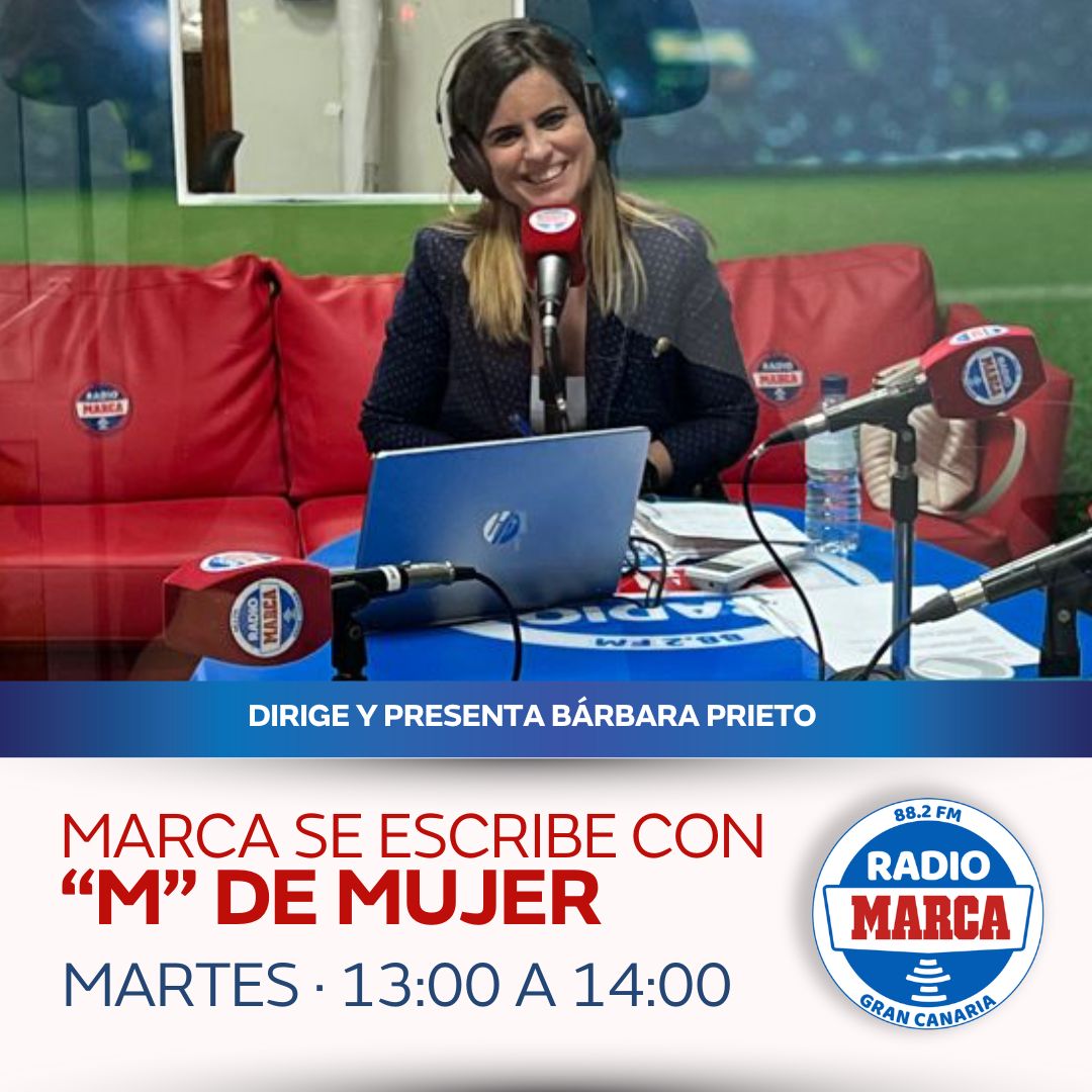 🤝 ¡Tenemos fichaje en Radio MARCA GC! 💪 Bárbara Prieto vuelve a la radio del deporte para conducir y dirigir 'MARCA se escribe con M de Mujer', donde te contará la actualidad del deporte femenino en las voces de sus protagonistas. 🔴 Te esperamos cada martes de 13:00 a 14:00.