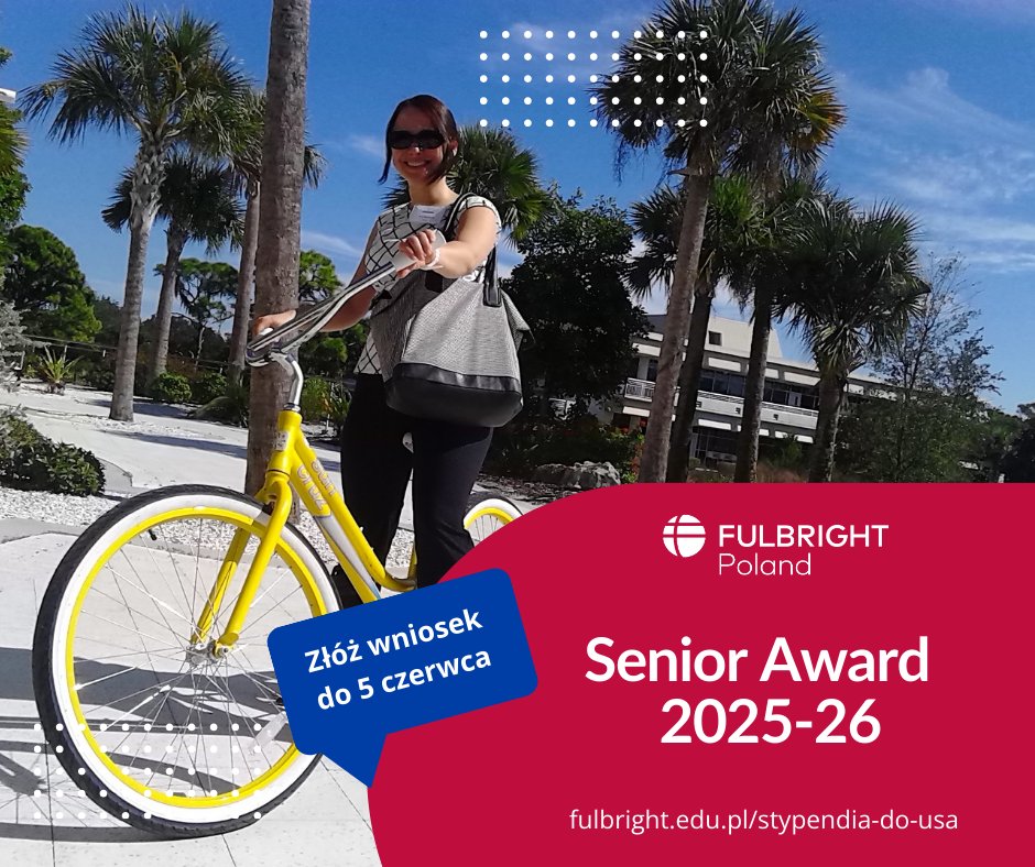 Fulbright Senior Award 2025-26 to program umożliwiający osobom zatrudnionym w polskich instytucjach realizację samodzielnych projektów badawczych lub badawczo-dydaktycznych w instytucji goszczącej w USA (3-10 miesięcy). ⏰Nabór wniosków trwa do 5 czerwca 👉fulbright.edu.pl/stypendia-do-u…