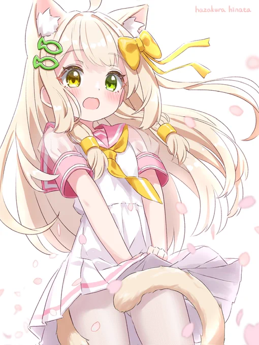春一番に吹かれるくるみちゃん#イラスト 